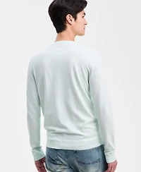 Alfani Men's Solid V-Neck Cotton Sweater, Created for Macy's