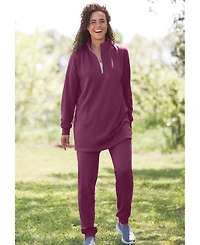 Woman Within Plus 2-Piece Fleece Sweatshirt Set