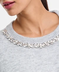 I.n.c. International Concepts Women's Long-Sleeve Embellished-Neck Sweater