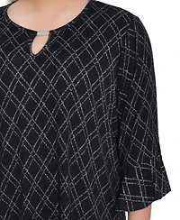 Ny Collection Plus 3/4 Bell Sleeve Top