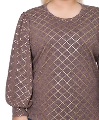 Ny Collection Plus Bishop Sleeve Pullover Top
