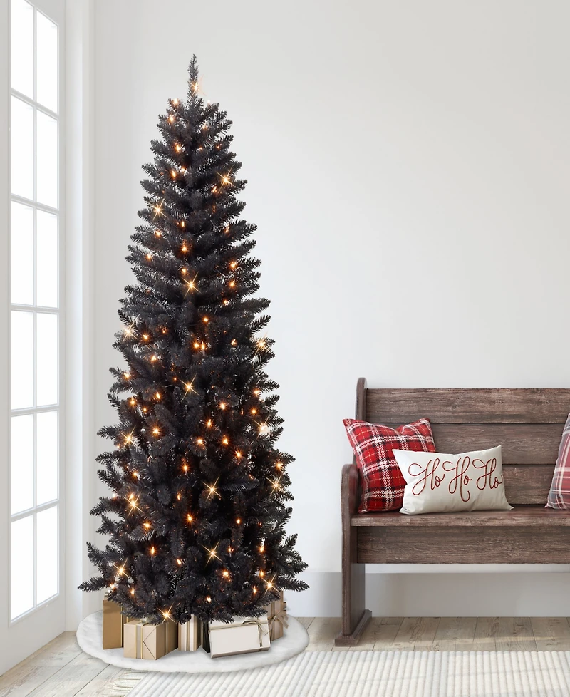 Puleo 7' Pre-Lit Artificial Carson Pine Tree
