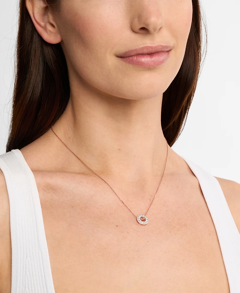 Michael Kors Cubic Zirconia Logo Pendant Necklace