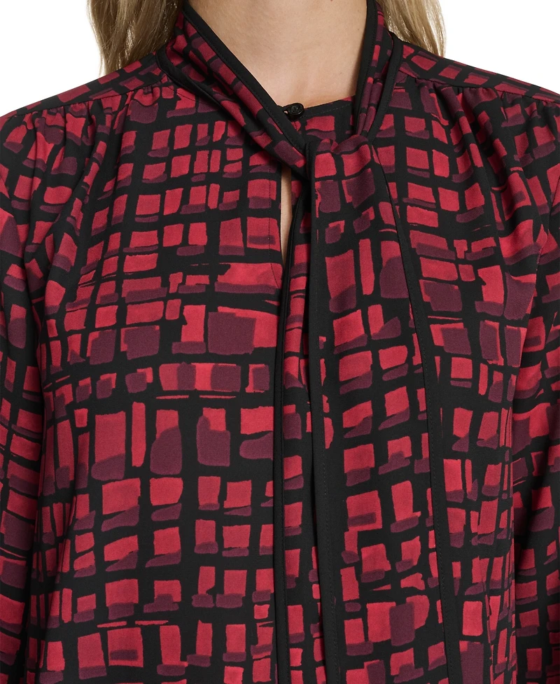 Calvin Klein Women's Tie-Front Printed Blouse