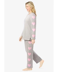 Dreams & Co. Plus Side Print Pajama Set