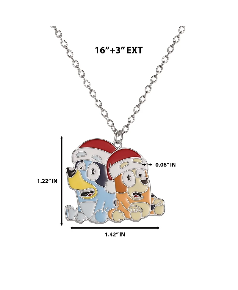 Bluey & Bingo Holiday Necklace & Star Stud Earrings Set - Festive Jewelry for Kids