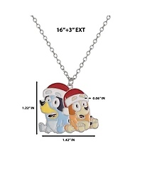 Bluey & Bingo Holiday Necklace & Star Stud Earrings Set - Festive Jewelry for Kids