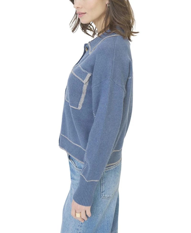 Central Park West Women's Myra Whipstitch Barn Sweater