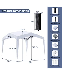 Costway 10 X 10 Ft Pop up Canopy Tent with 4 Sidewalls Mesh Netting Wheeled Bag 8 Stakes