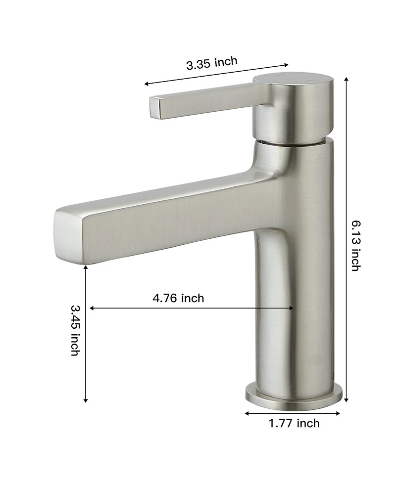 Single Handle Single Hole Modern Bathroom Faucet Bathroom Drip-Free Vanity Sink Faucet in Brushed Nickel