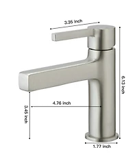 Single Handle Single Hole Modern Bathroom Faucet Bathroom Drip-Free Vanity Sink Faucet in Brushed Nickel