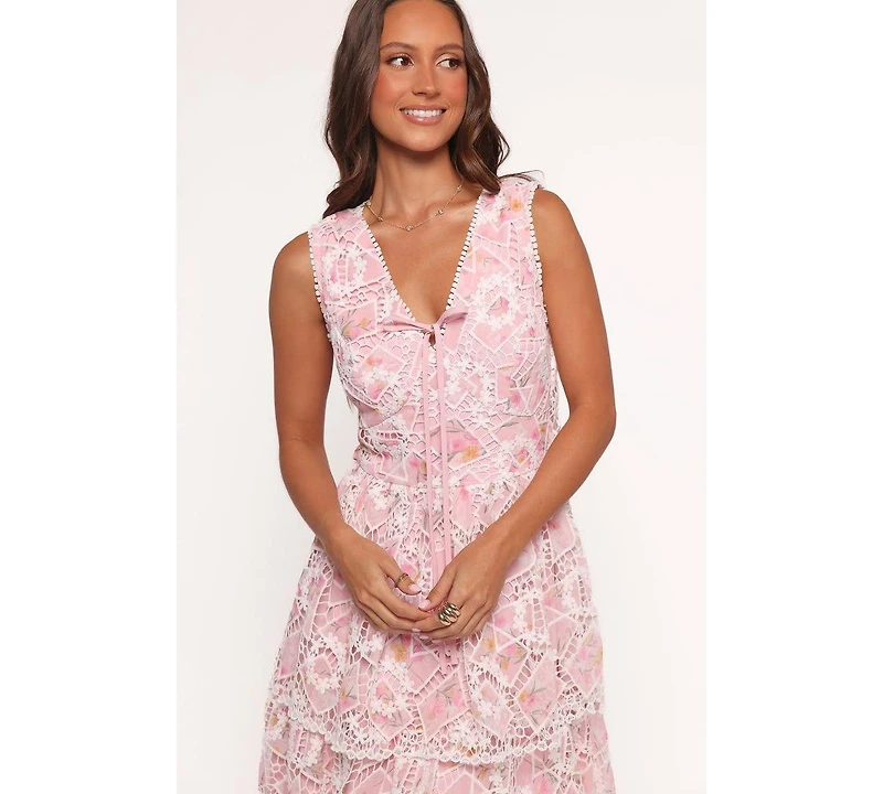 Petal and Pup Women's Eleanora Midi Dress - Pink Floral