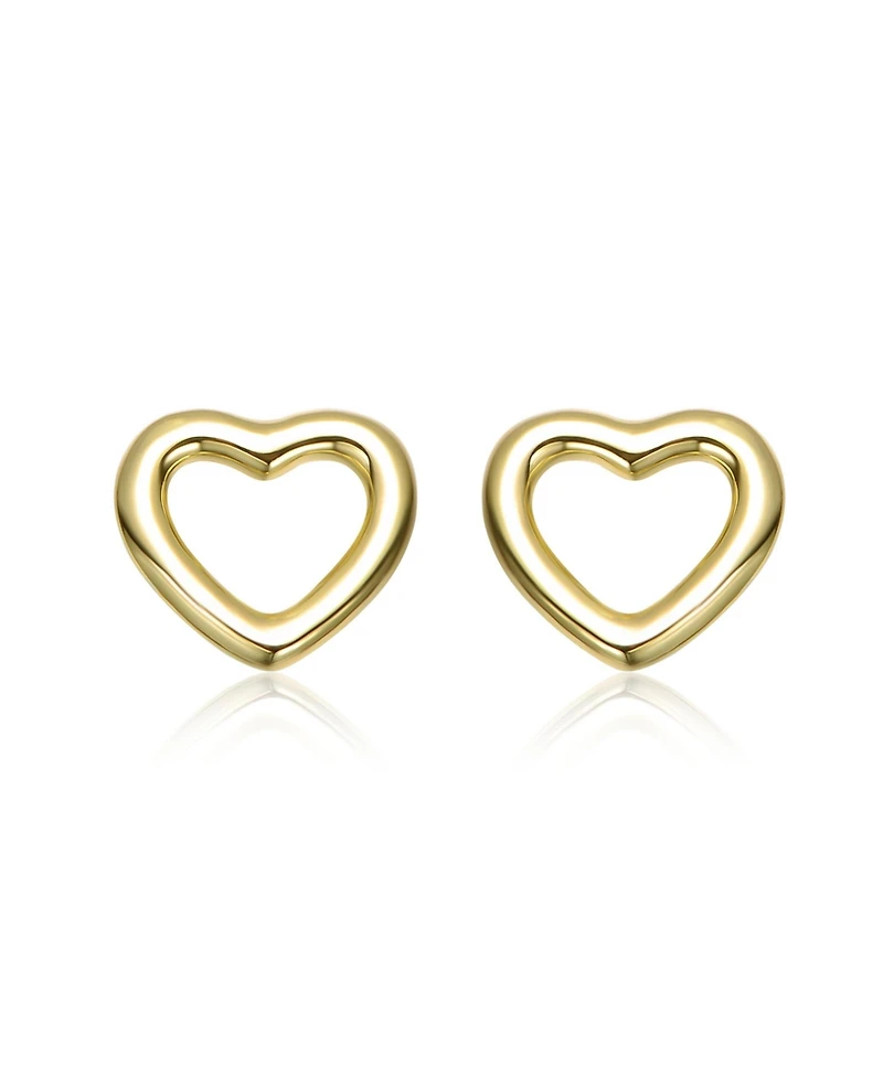 Rachel Glauber 14K Gold Plated Heart Design Stud Earrings