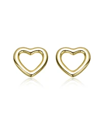 Rachel Glauber 14K Gold Plated Heart Design Stud Earrings