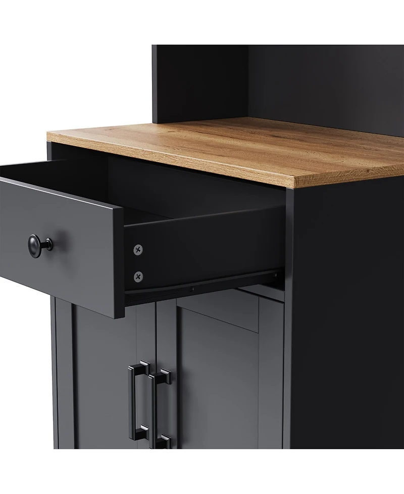 Casainc Farmhouse Storage Cabinet with Adjustable Shelves and Drawer for Kitchen or Living Room