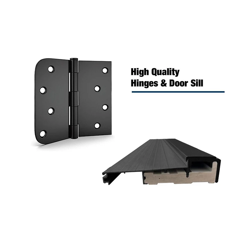 Chic Crate 36"x80" Fiberglass Front Door with Frosted Glass, Vinyl Frame Included