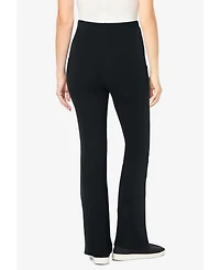 Woman Within Plus Tall Stretch Cotton Pocket Bootcut Legging