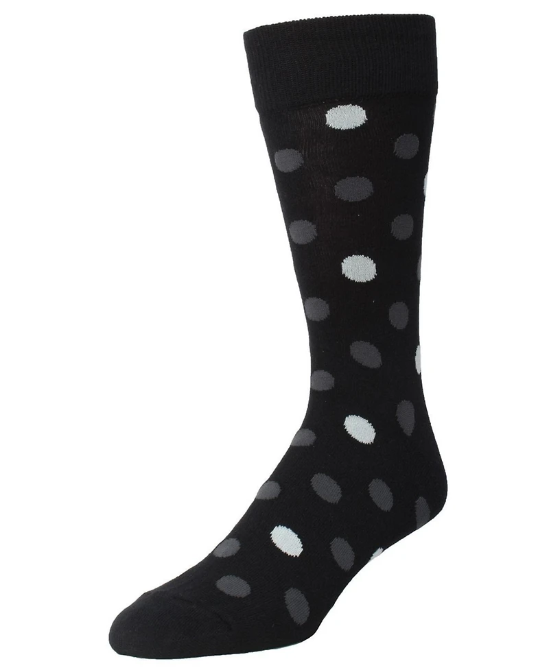 Memoi Boys Spots and Dots Ribbed Cotton Crew Socks