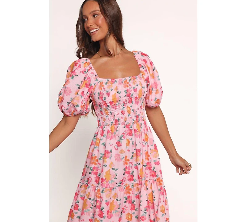 Petal and Pup Women's Soliel Midi Dress - Pink Floral