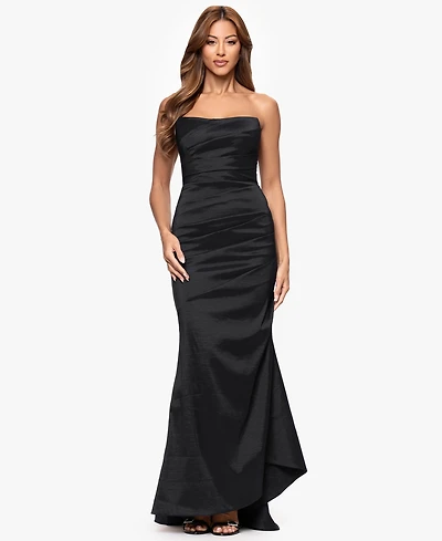 Xscape Women's Ruched Long Strapless Dress