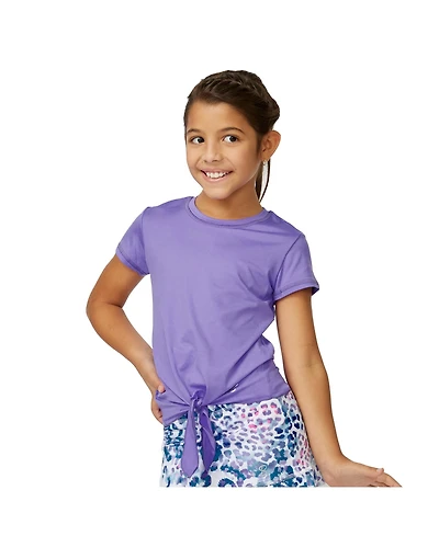 Sofibella Uv Colors White Girls Short Sleeve Tie Tennis Shirt - Amethyst / L