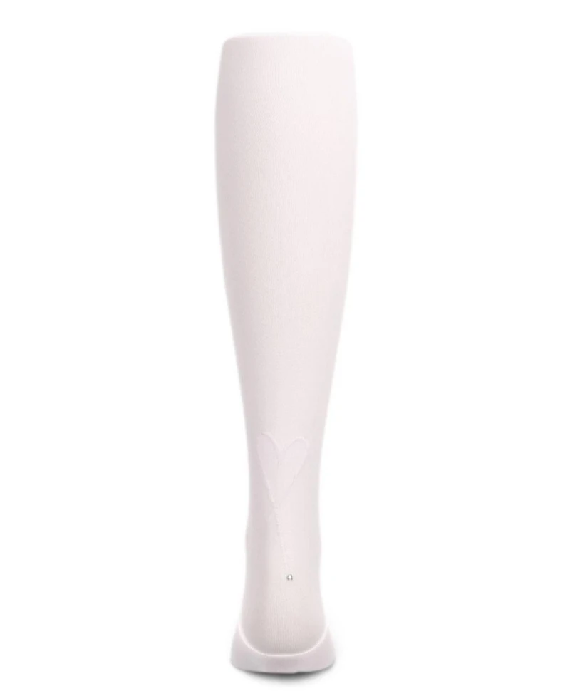 Memoi Girls Sweet Heart Flocked Opaque Tights