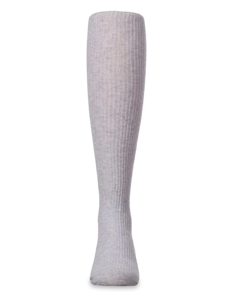 Memoi Big Girls' Thin Ribbed Cotton Tights