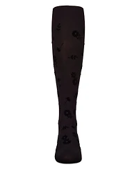 MeMoi Girls Opaque "Flower Garden" Flocked Tights