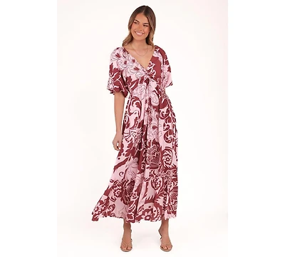 Petal and Pup Women's Shanae Maxi Dress - Pink Brown Paisley