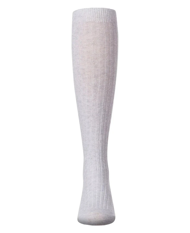 Memoi Girls Ribbed Cotton Blend Knee High Sock