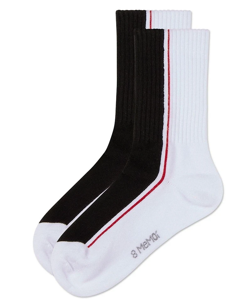 Memoi Girls Color Block Stripe Crew Socks