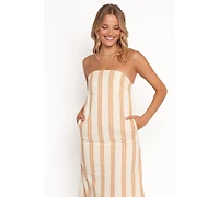 Petal and Pup Women's Luisa Midi Dress - Brown Stripe