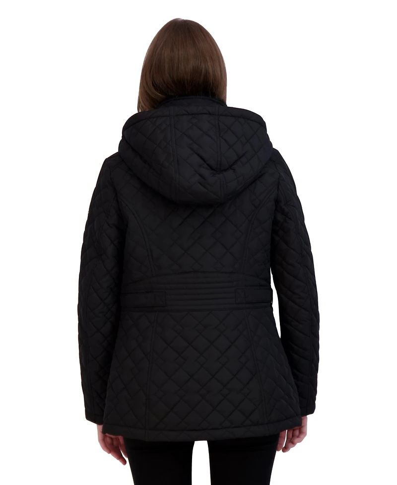 Laundry By Shelli Segal Women's Quilted Hooded Coat