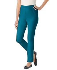 Woman Within Women's Tall Pull-On Elastic-Waist Stretch Fineline Denim Jeans