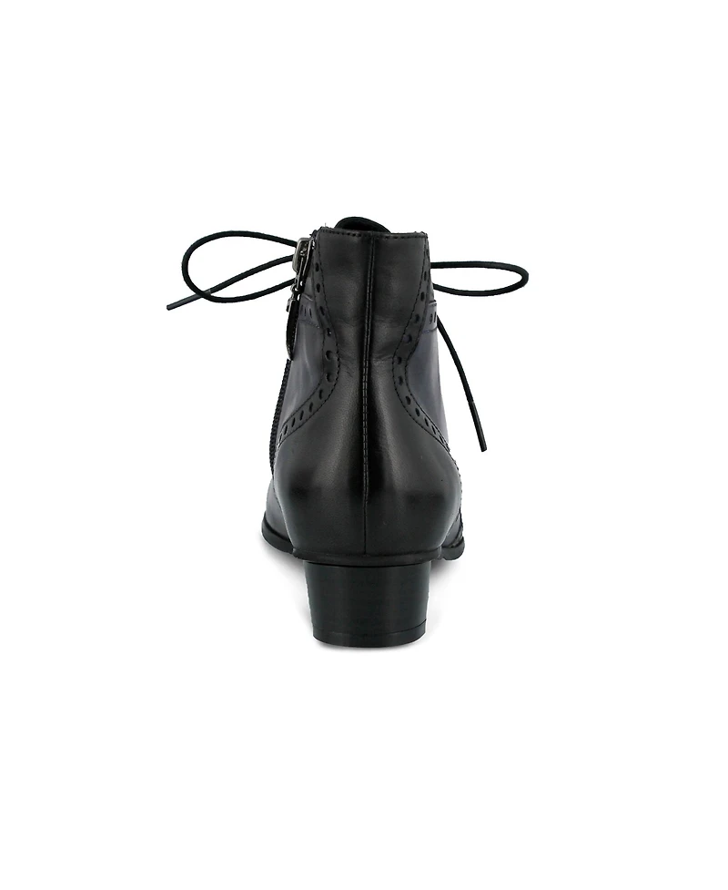 Azura Spring Step Heroic Colorblock Leather Bootie with Brogue Detailing and Inside Zipper