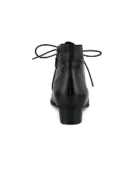 Azura Spring Step Heroic Colorblock Leather Bootie with Brogue Detailing and Inside Zipper