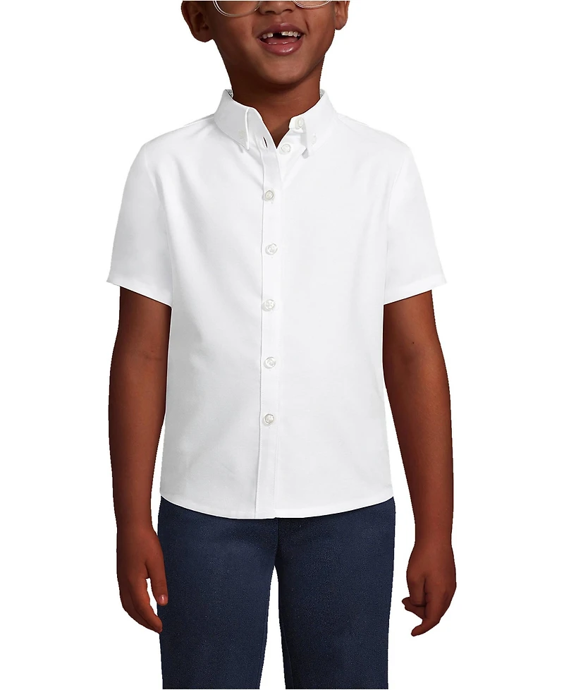 Lands' End Girls Short Sleeve Oxford Dress Shirt