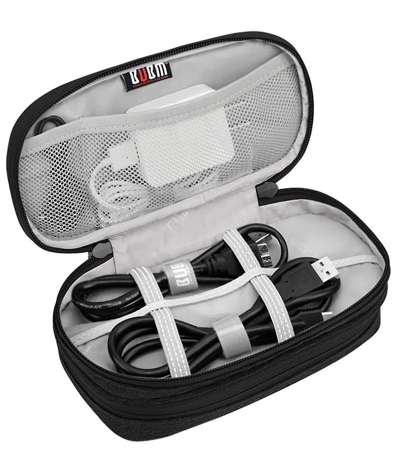 Bubm Black Travel Case for Ps Vita & Psp - Double Compartment Protective Organizer Bag for Psv, Handheld Consoles & Accessories