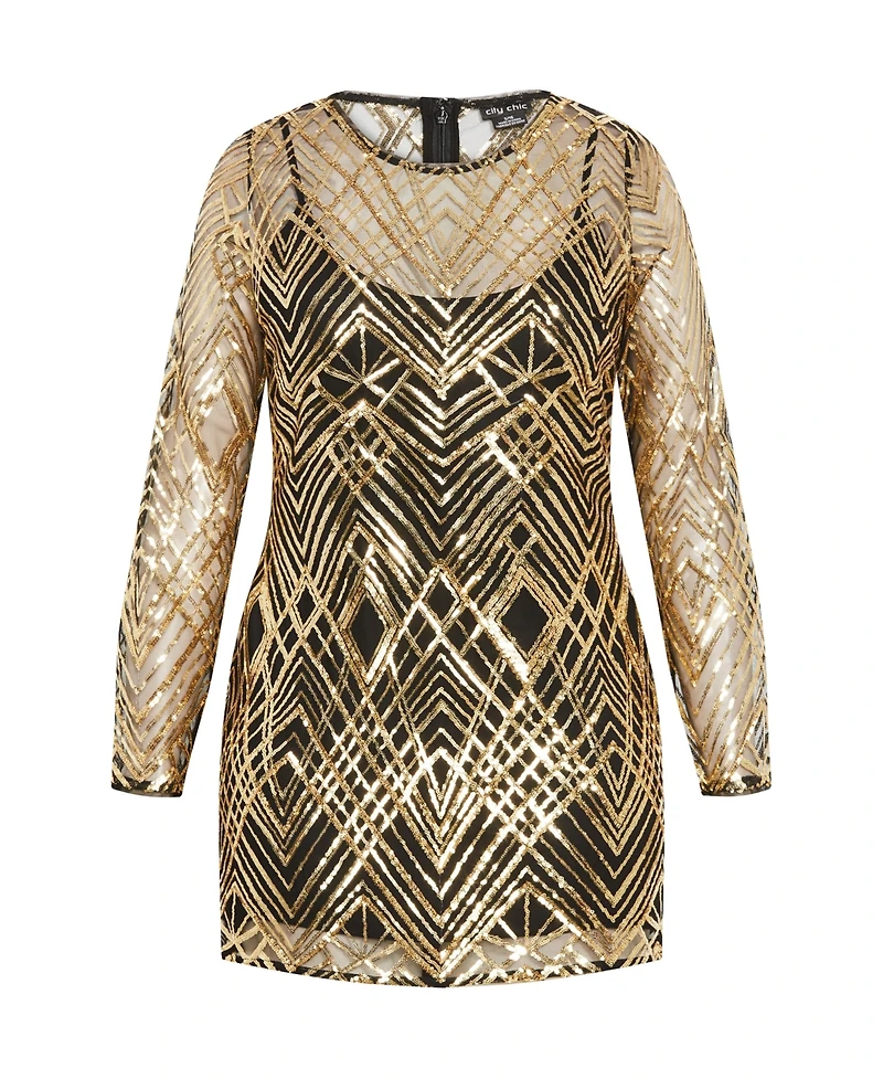 City Chic Plus Braylin Sequin Dress