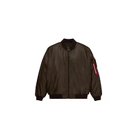 Alpha Industries Men's Leather Ma-1 Flight Jacket