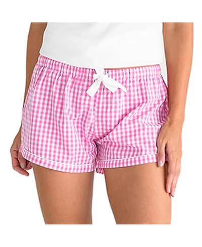 Sant and Abel Women's Hepburn Gingham Pink Boxer Shorts