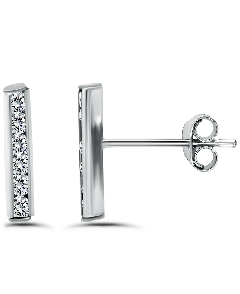 Giani Bernini Cubic Zirconia Set Bar Post Earrings (5/8 ct. t.w.) 18K Gold Over Sterling Silver, Macy's Exclusive