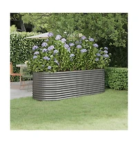 Garden Raised Bed Grey Powder-coated steel Large Durable