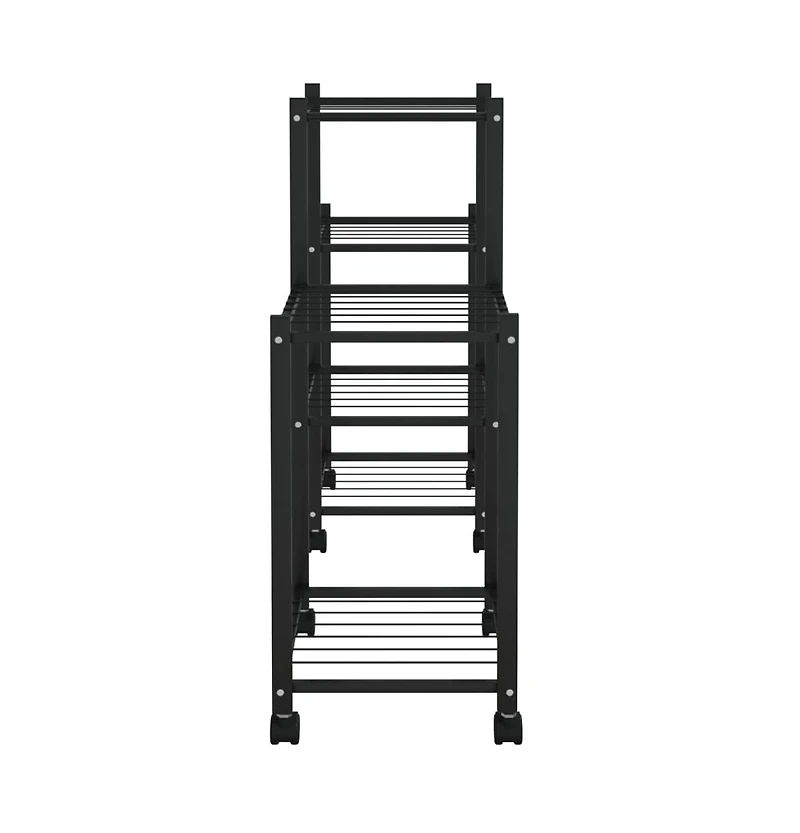 Flower Stand Black Iron Medium Rollable Flower Stand