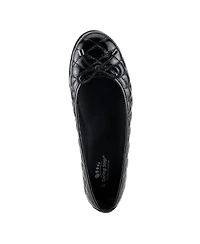 Spring Step Ballequina Quilted Leather Ballet Flat with Bow Detail and Removable Insole