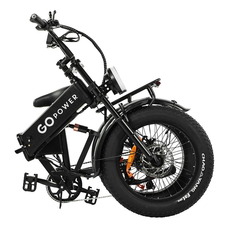 GoPowerBike GoExplore Electric Bike | Foldable Comfortable E-Bike with Hidden Battery | 500W Hub Motor | 20” Rubber Tires | Disc Brakes | Front