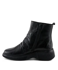 Azura Spring Step Nayana Leather Bootie with Ruching Detail, Removable Insole, and Lugged Sole