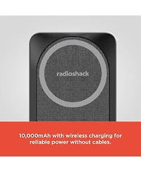 RadioShack 10,000 Mah 3 in 1 Magnetic Wireless Portable Battery PowerBank with Smart Watch Charger and MagSafe, Indicator Lights, Usb C 2309285