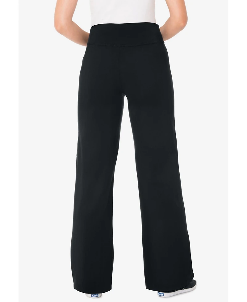Woman Within Plus Tall Stretch Cotton Wide-Leg Legging