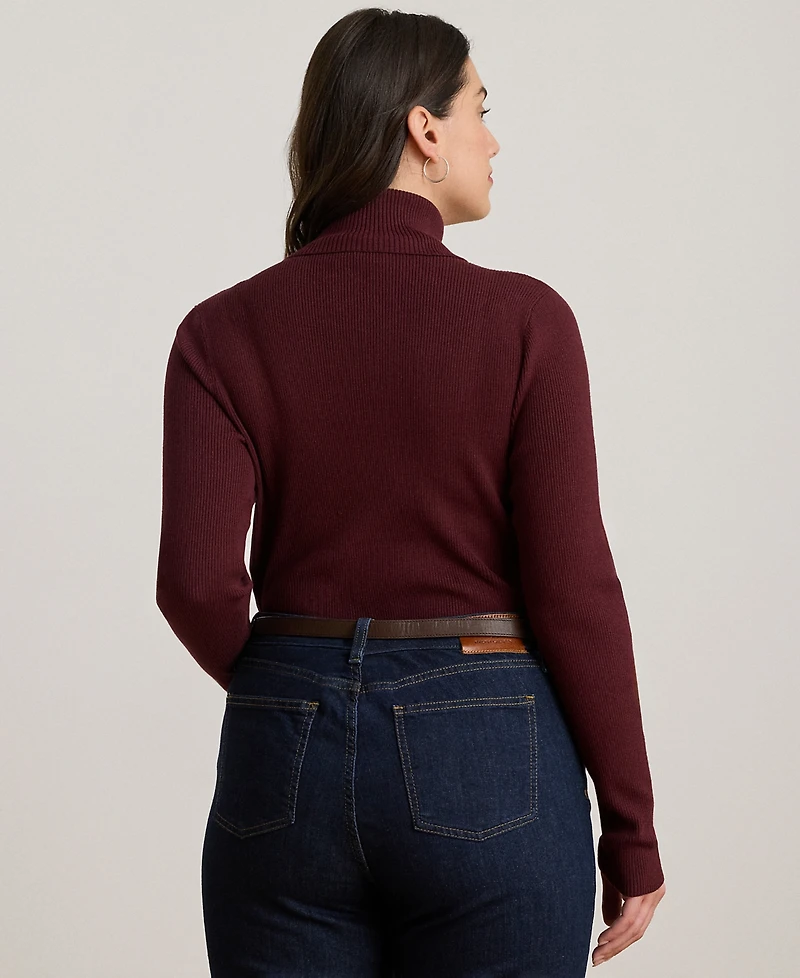 Lauren Ralph Plus Ribbed Turtleneck Sweater